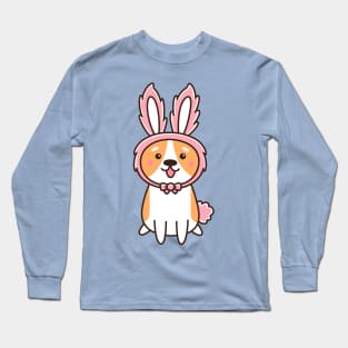 Corgi Cute Bunny Long Sleeve T-Shirt